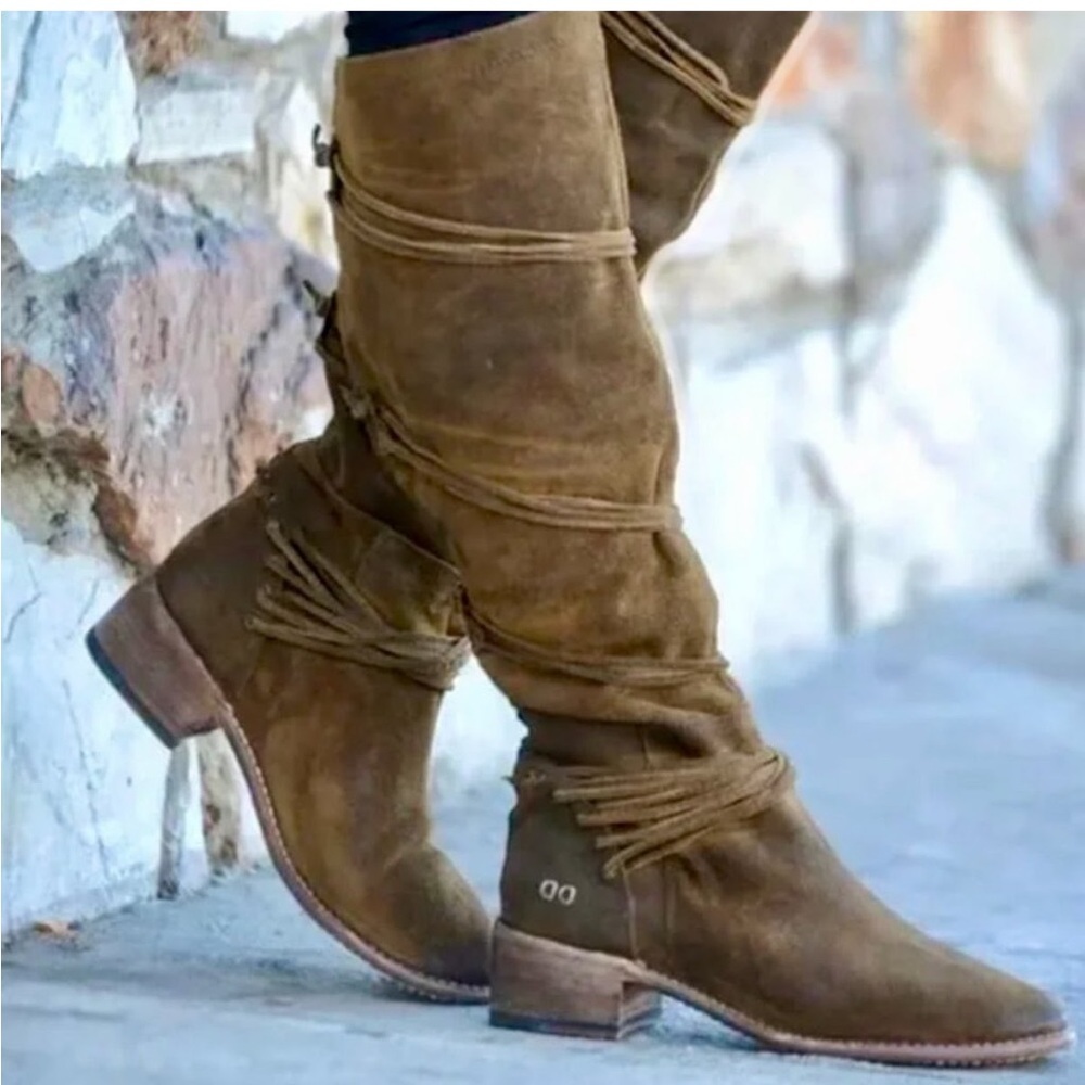 Bed Stu Suede Redmond Tall Sailor Distressed Bohemian Hippie Boho Moto Boot 8